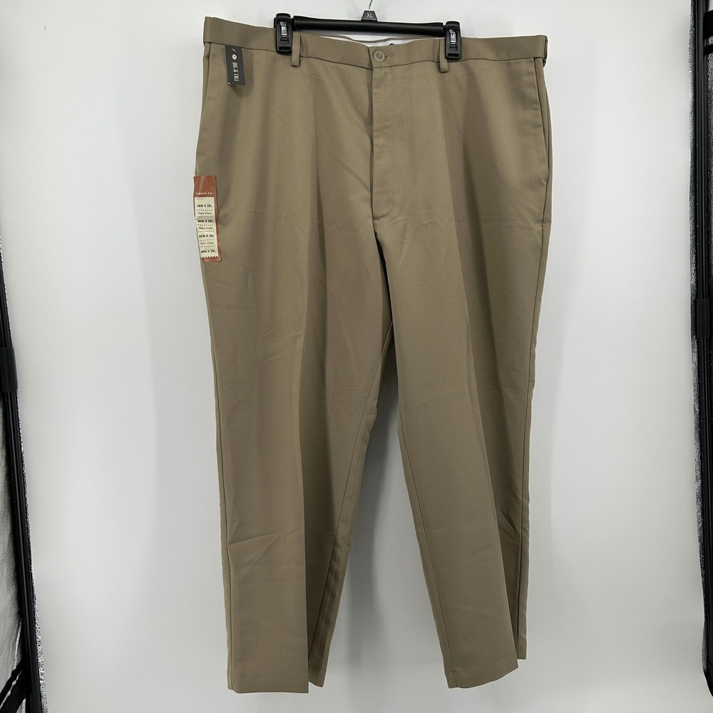 BUNDLE Haggar Cool 18 Performance Mens Navy Blue Tan Dress Pants 46x29 NWT Work - Picture 13 of 16